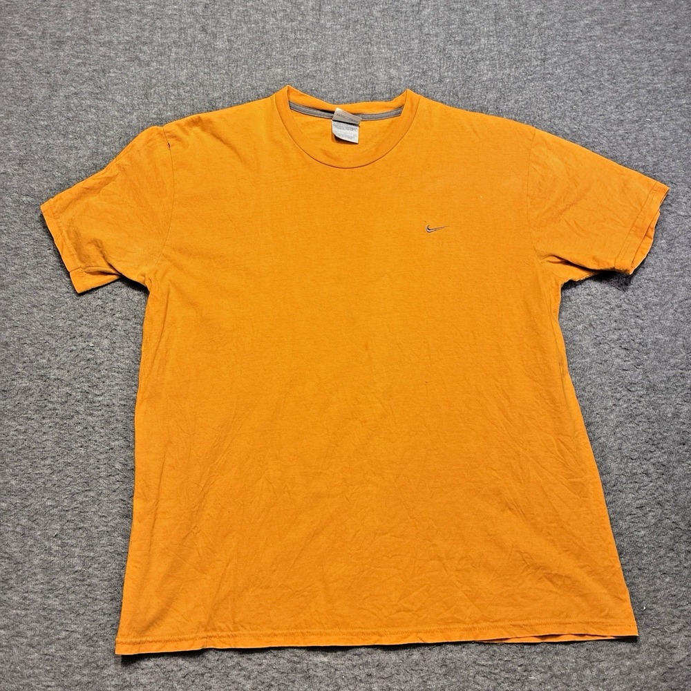 VTG 90s Nike T Shirt Men XL Orange Embroidered Swoosh Logo Crewneck Short Sleeve
